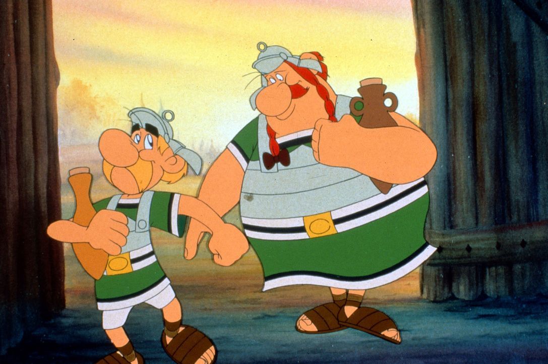 Asterix (l.) und Obelix (r.) haben einen Plan, wie sie den drohenden Abtransport der Gallier in den Zirkus nach Rom verhindern können... - Bildquelle: Jugendfilm-Verleih GmbH
