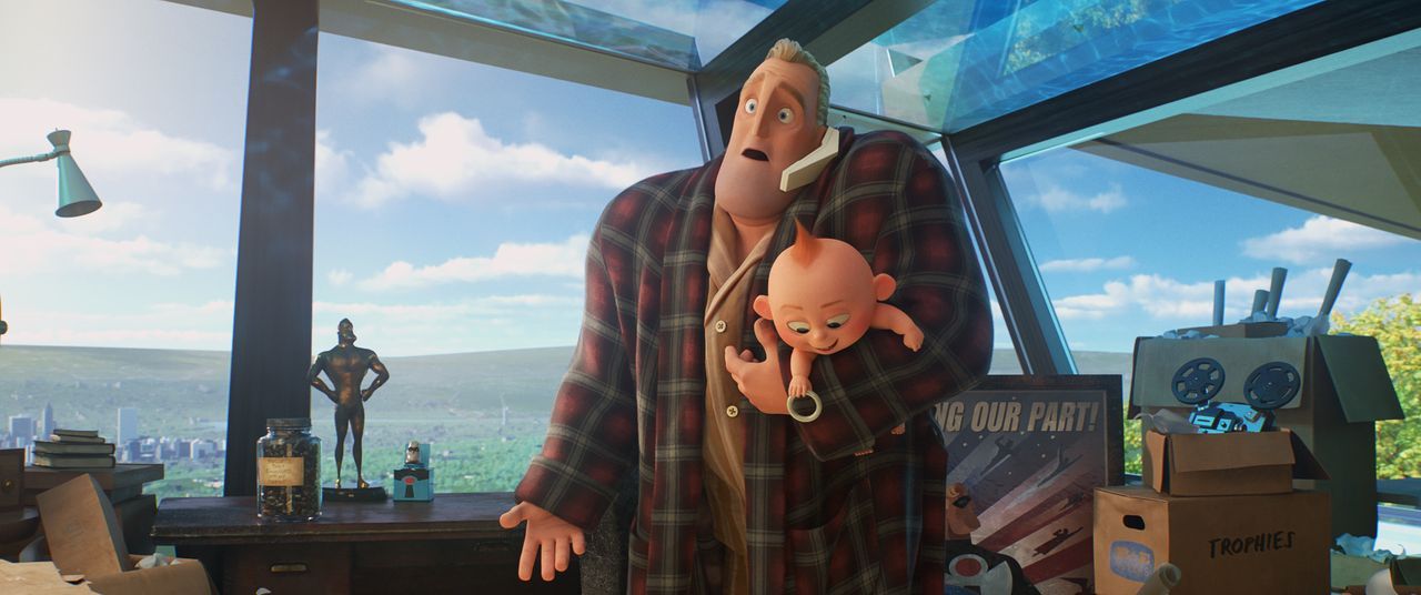 Bob Parr/Mr. Incredible (l.); Jack-Jack Parr (r.) - Bildquelle: 2018 Disney/Pixar. All Rights Reserved.