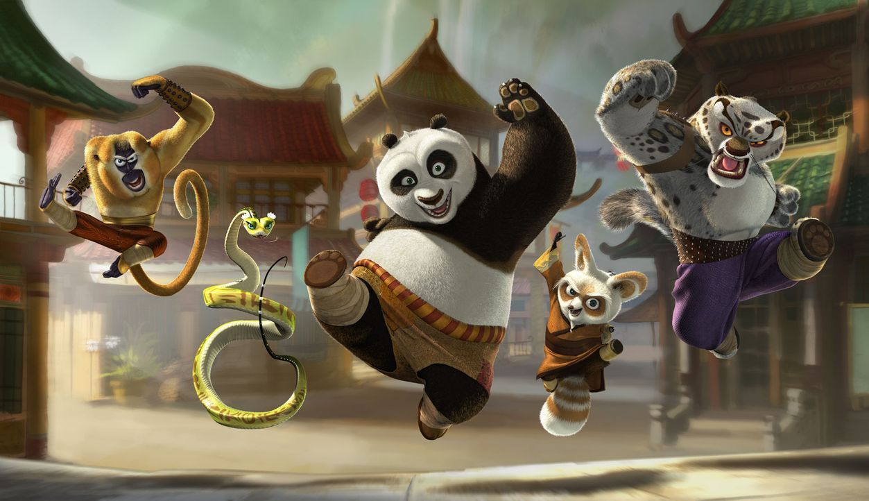Unerwartet wird er ausgewählt, um eine alte Prophezeiung zu erfüllen. Doch dafür muss der große Panda Po (M.) eine alte Kampfkunst erlernen. Mit... - Bildquelle: Paramount Pictures