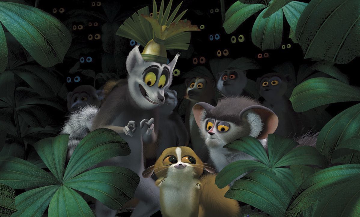 Die Zootiere Alex, Marty, Melman und Gloria haben so seltsame Tiere wie die auf Madagascar einheimischen Lemuren noch nie gesehen. Doch können sie... - Bildquelle: TM &   2004 DREAMWORKS ANIMATION SKG.