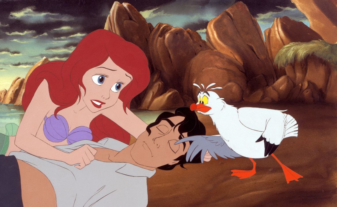 (v.l.n.r.) Arielle; Prinz Erik; Scuttle - Bildquelle: Disney.  All rights reserved