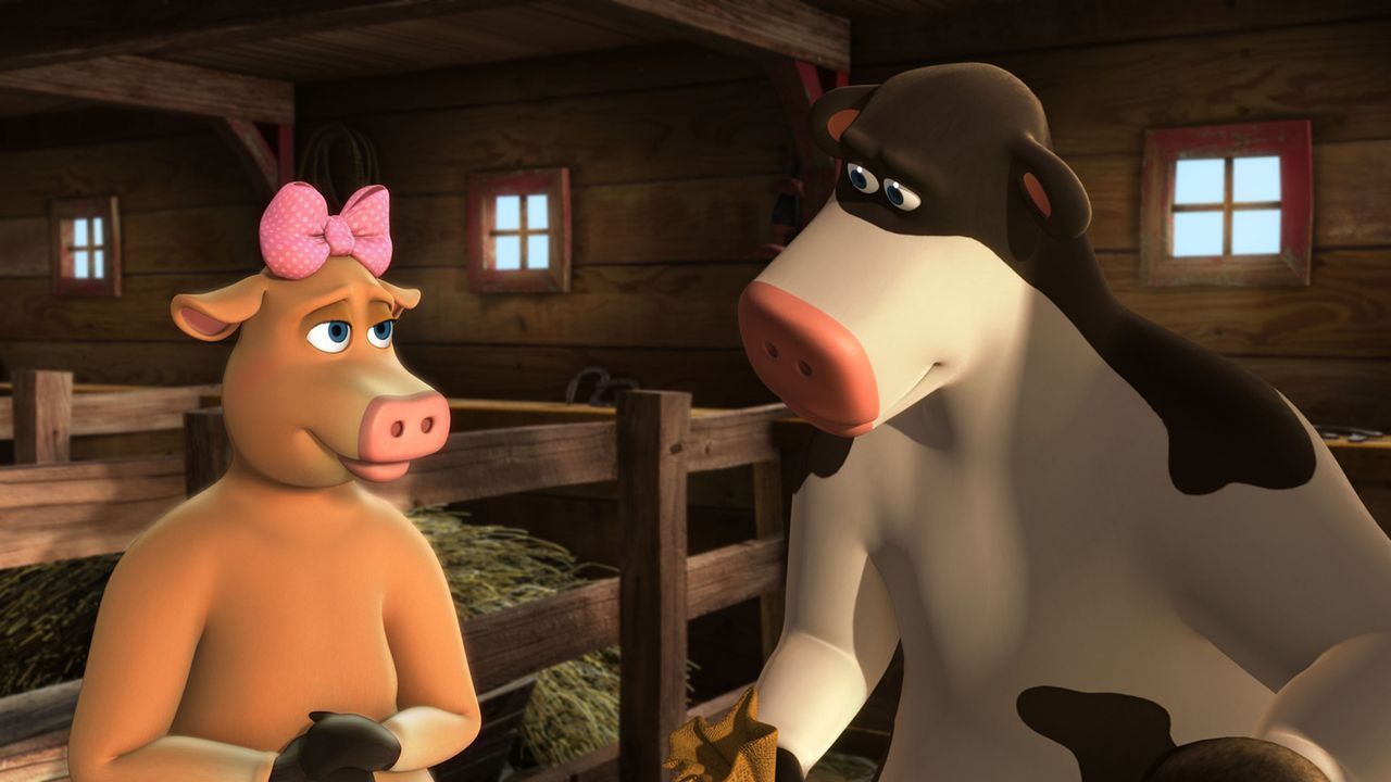 Ist der Bauer vom Hof, tanzen die Tiere in der Scheune. Die Menschen wissennämlich nicht, dass ihre Kühe und die anderen Nutztiere wie Otis (r.) und... - Bildquelle: Paramount Pictures
