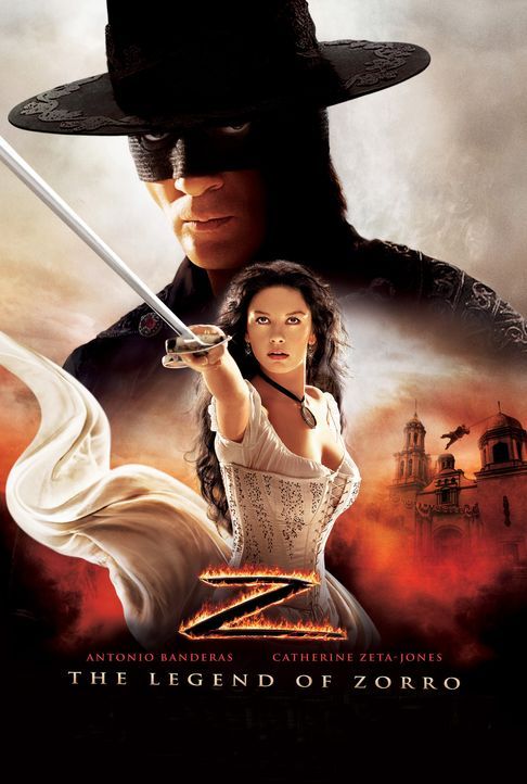 Die Legende des Zorro mit Antonio Banderas, hinten und Catherine Zeta-Jones, vorne - Bildquelle: Sony Pictures Television International. All Rights Reserved.