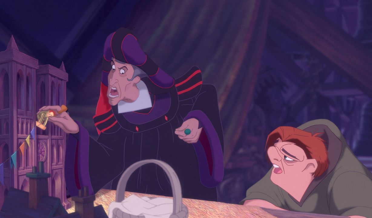 Richter Claude Frollo hasst nicht nur alle Zigeuner, sondern auch den liebenswerten Quasimodo. Eines Tages lehnt sich der unglückliche Glöckner gege... - Bildquelle: The Walt Disney Company