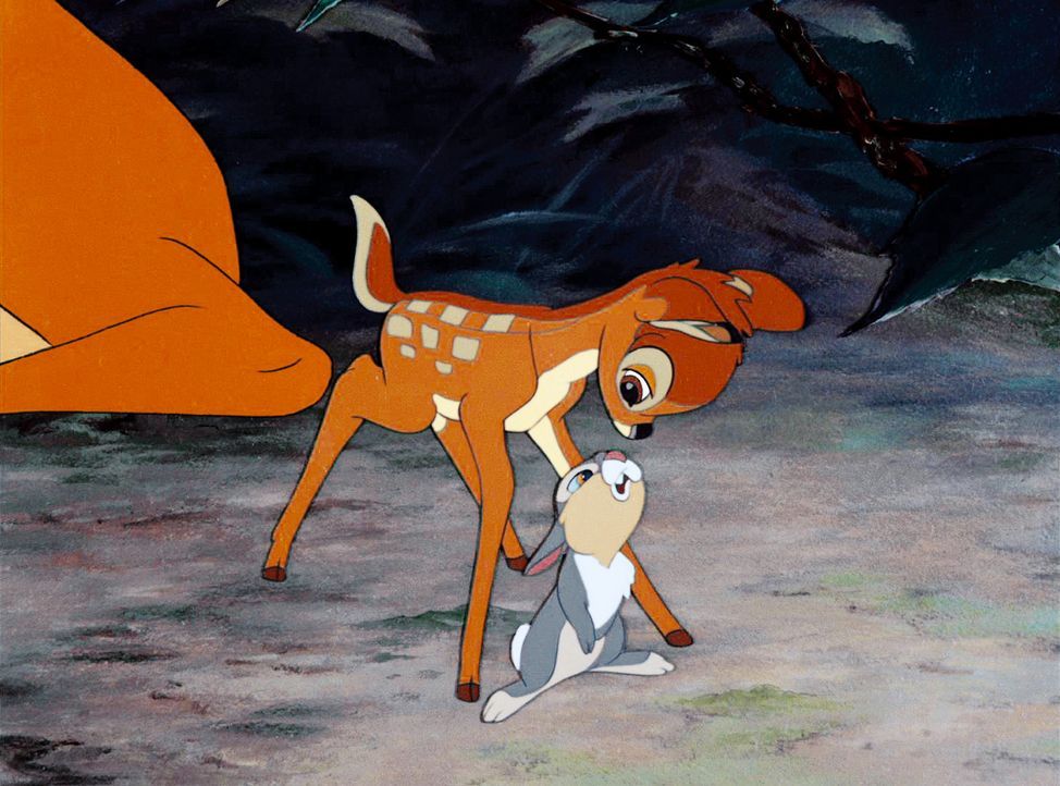 Schließen Freundschaft: das aufgeweckte Kaninchen Klofper (r.) und Bambi (l.) ... - Bildquelle: Disney