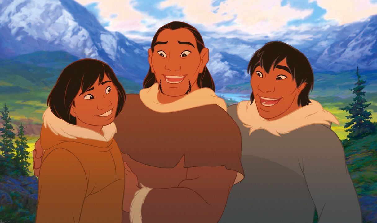 Ende der Eiszeit in Alaska. Kenai (l.) lebt mit seinen zwei älteren Brüdern Sitka (M.) und Denahi (r.) in einem Inuit-Stamm und soll, wie es Tradi... - Bildquelle: Buena Vista Pictures Distribution. All Rights Reserved.