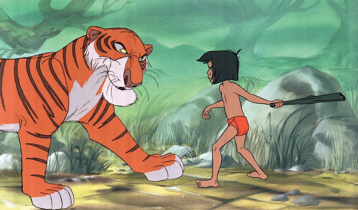 Kann sich Mogli vor dem bösen Tiger Shir Khan retten? - Bildquelle: Disney Enterprises, Inc.  All rights reserved