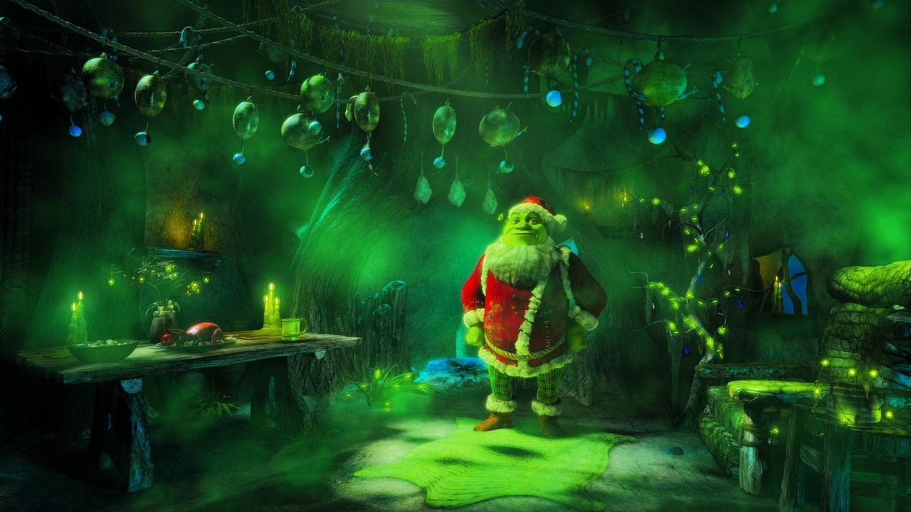 Endlich ist es soweit. Geschafft, aber glücklich bereitet Shrek seiner Familie ein unvergessliches Weihnachtsfest ... - Bildquelle: 2007   DreamWorks Animation LLC. All rights reserved.