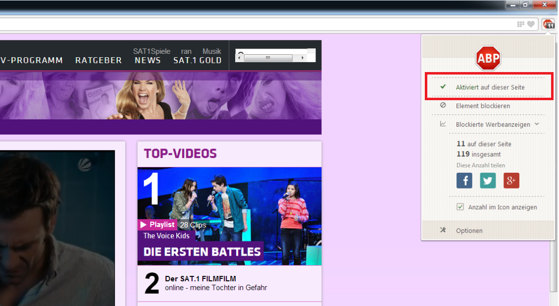Opera: AdBlocker deaktivieren