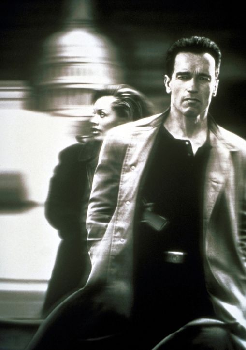 Schon bald geraten John (Arnold Schwarzenegger, r.) und Lee (Vanessa Williams, l.) in ein tödliches, intrigantes Netz ... - Bildquelle: Warner Brothers International Television Distribution Inc.