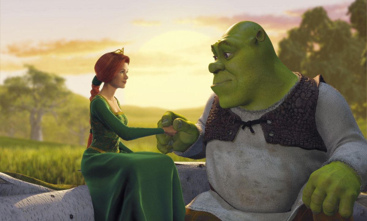 Schon bald wird Shrek (r.) und Fiona (l.) klar, dass sie vieles gemeinsam haben, trotz ihres grundverschiedenen Aussehens ... - Bildquelle: TM &   2001 DreamWorks L.L.C.