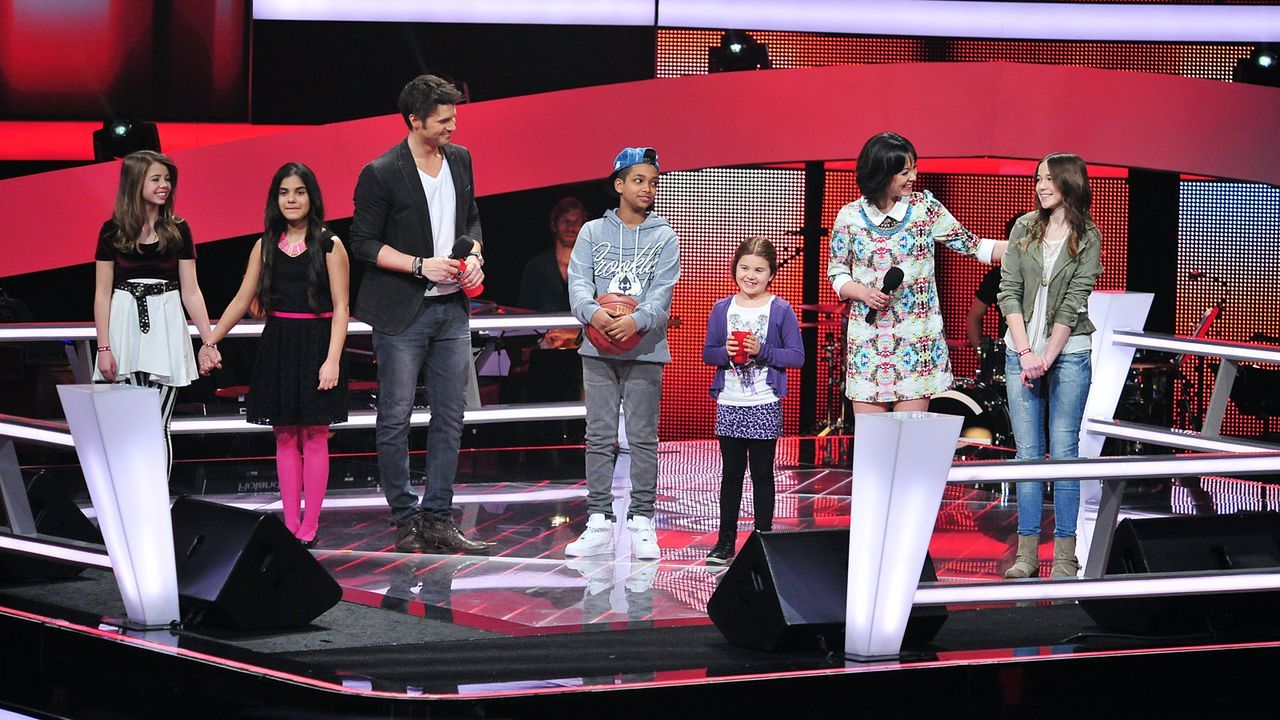 The-Voice-Kids-Stf02-Epi05-Melissa-Danyiom-Chiara-Larissa-Hanna-2-SAT1-Andre-Kowalski - Bildquelle: SAT.1/Andre Kowalski