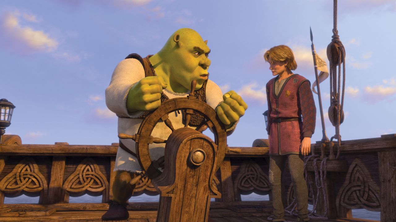 Weil der Oger Shrek (l.) keine Lust hat, seinem geliebten Sumpf den Rücken zu kehren, um ein fremdes Königreich zu regieren, gibt es für ihn nur ein... - Bildquelle: TM &   2007 Dreamworks Animation LLC