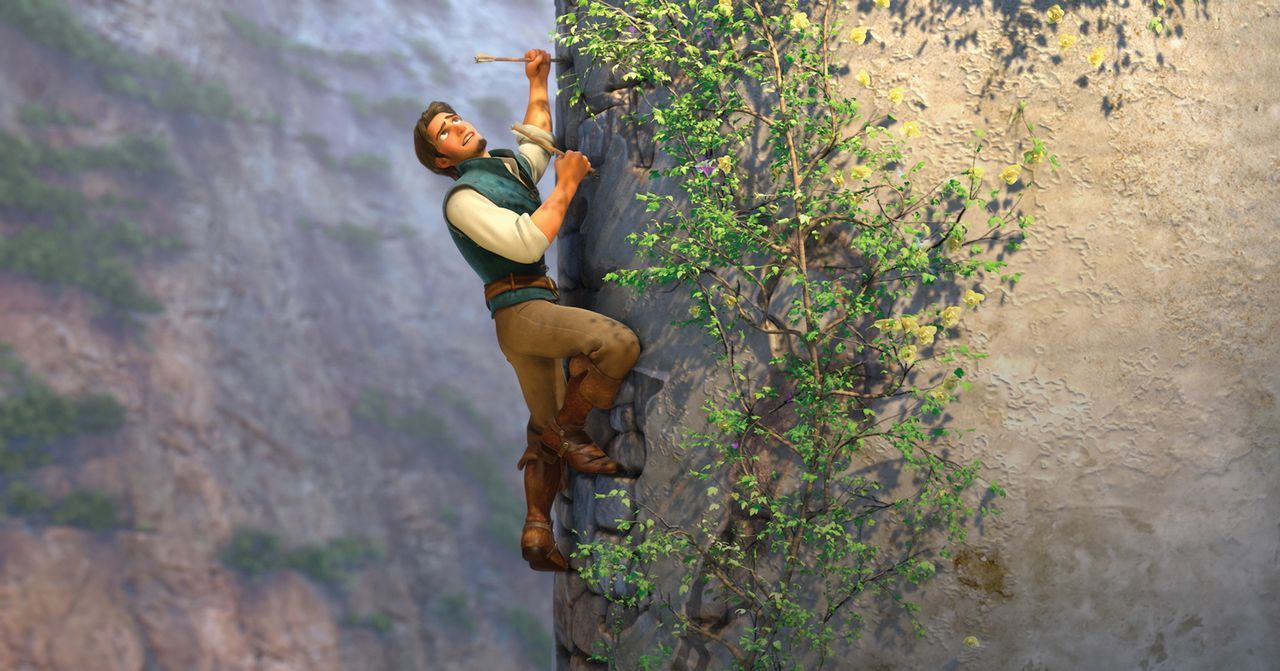 Den Turm der schönen Rapunzel zu erklimmen ist nicht einfach, aber der gewiefte Dieb Flynn Rider lässt sich davon nicht unterkriegen. Aber will das... - Bildquelle: Disney.  All rights reserved