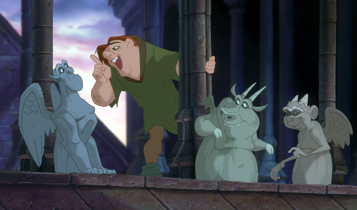 Einsam fristet der bucklige Quasimodo sein Leben im Glockenturm der Kathedrale Notre-Dame, bis ihn eines Tages seine Freunde überreden, sich in das... - Bildquelle: The Walt Disney Company