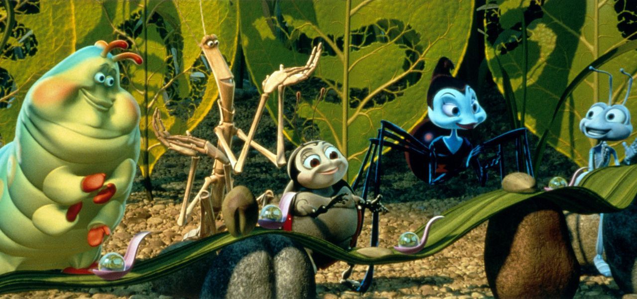 (v.l.n.r.) Gustl, Slim, Franzi und Rosie sind von Fliks "Erfindung" begeistert! - Bildquelle: Disney/Pixar