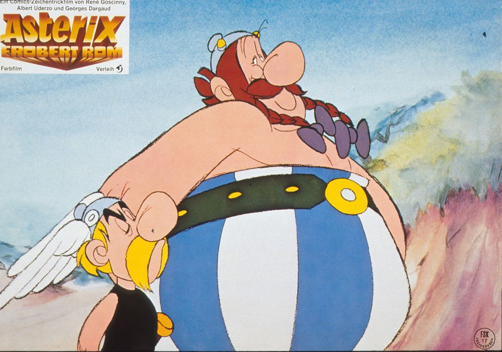 Voller Kampfesmut sind Asterix (l.) und sein Freund Obelix (r.) nach Rom gezogen, um sich den zwölf Prüfungen Cäsars zu stellen. Immerhin gilt es, i... - Bildquelle: Jugendfilm-Verleih GmbH