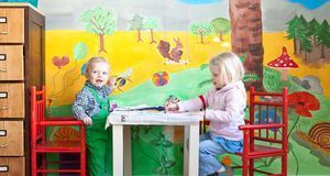 Kinderzimmer Leinwandbild Einhrnchen Mama Panorama Kaufen Bei