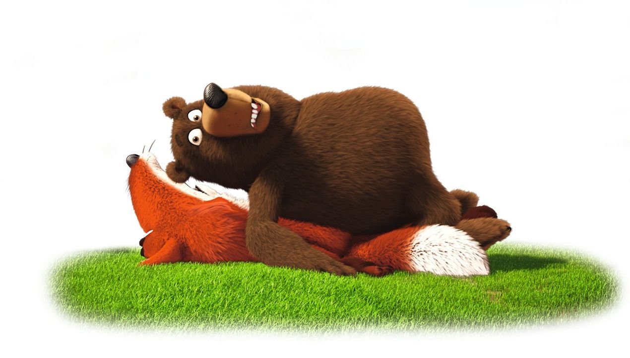 Freund oder Feind? Haben es der Fuchs (unten) und der Bär (oben) auf den Keinohrhasen und das Zweiohrküken abgesehen oder nicht? - Bildquelle: Warner Brothers